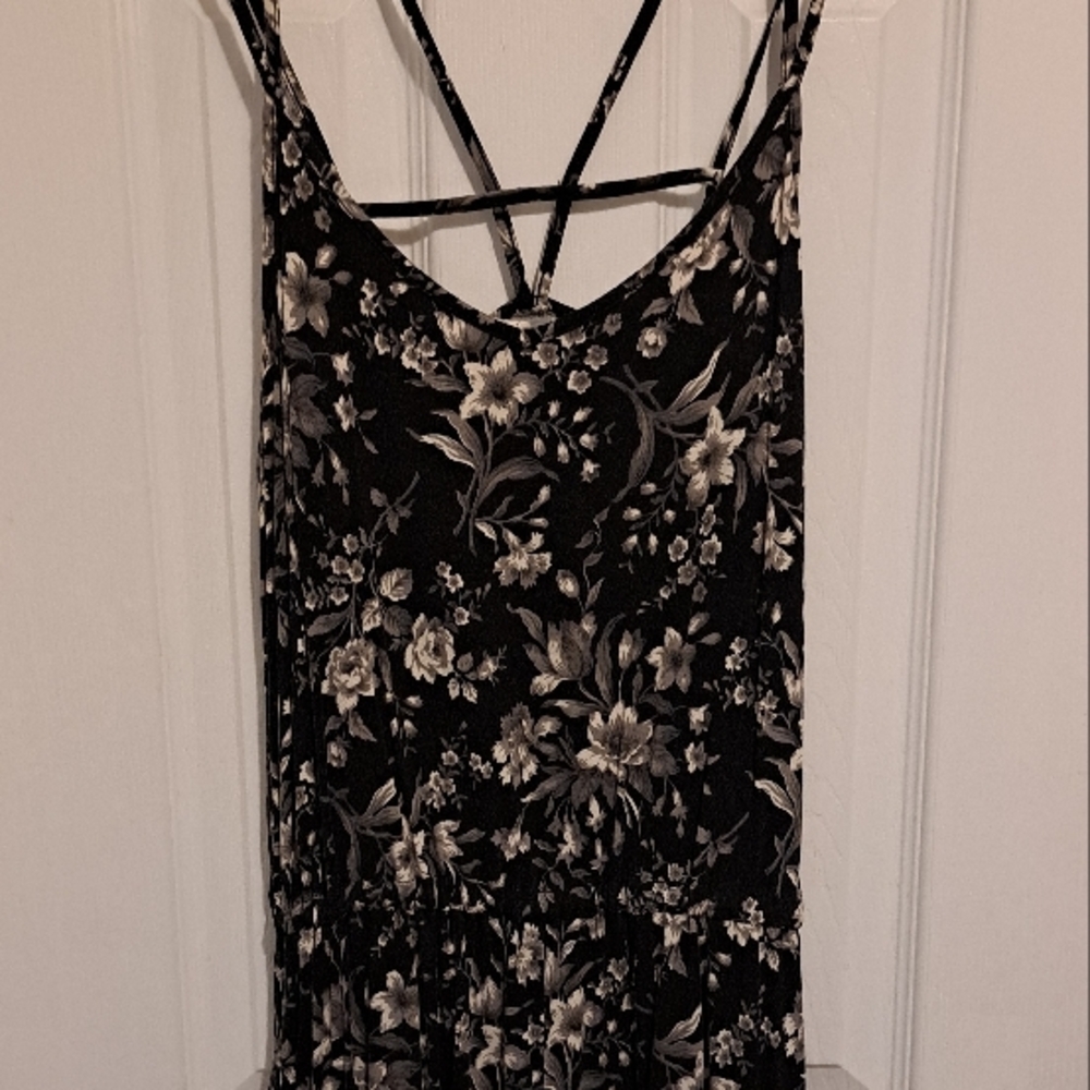 Floral Black and White Women's romper